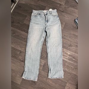 Bershka straight leg blue jeans